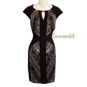 Cache black white snake inset bodycon dress 2